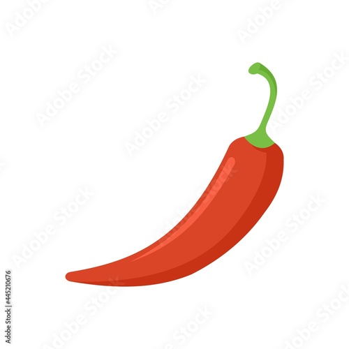 Red chilli pepper icon flat isolated vector