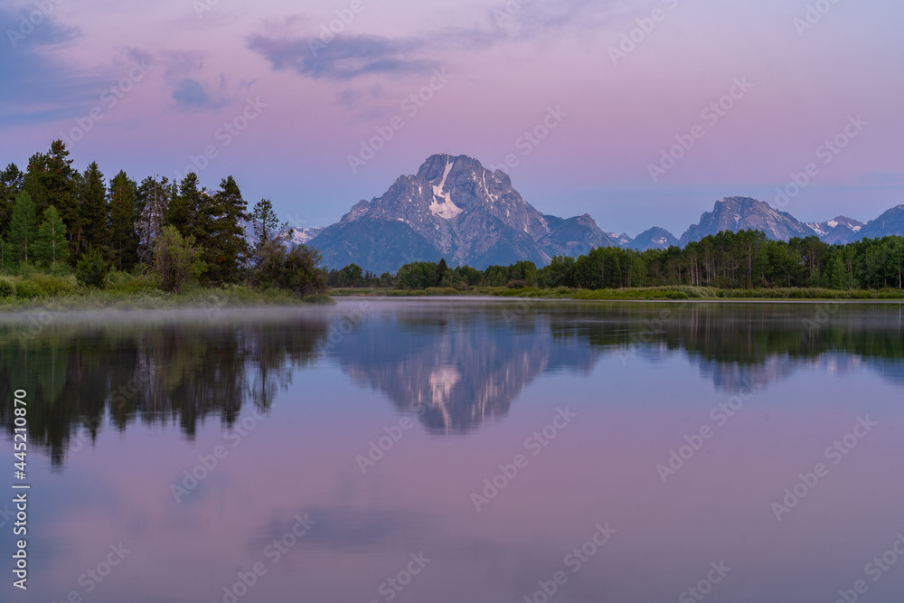 Beautiful Sunrise at Oxbow Bend in Grand Teton National Park
