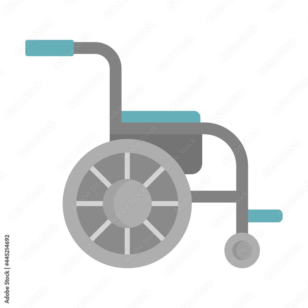 Side view wheelchair icon flat isolated vector Side view wheelchair icon flat isolated vector