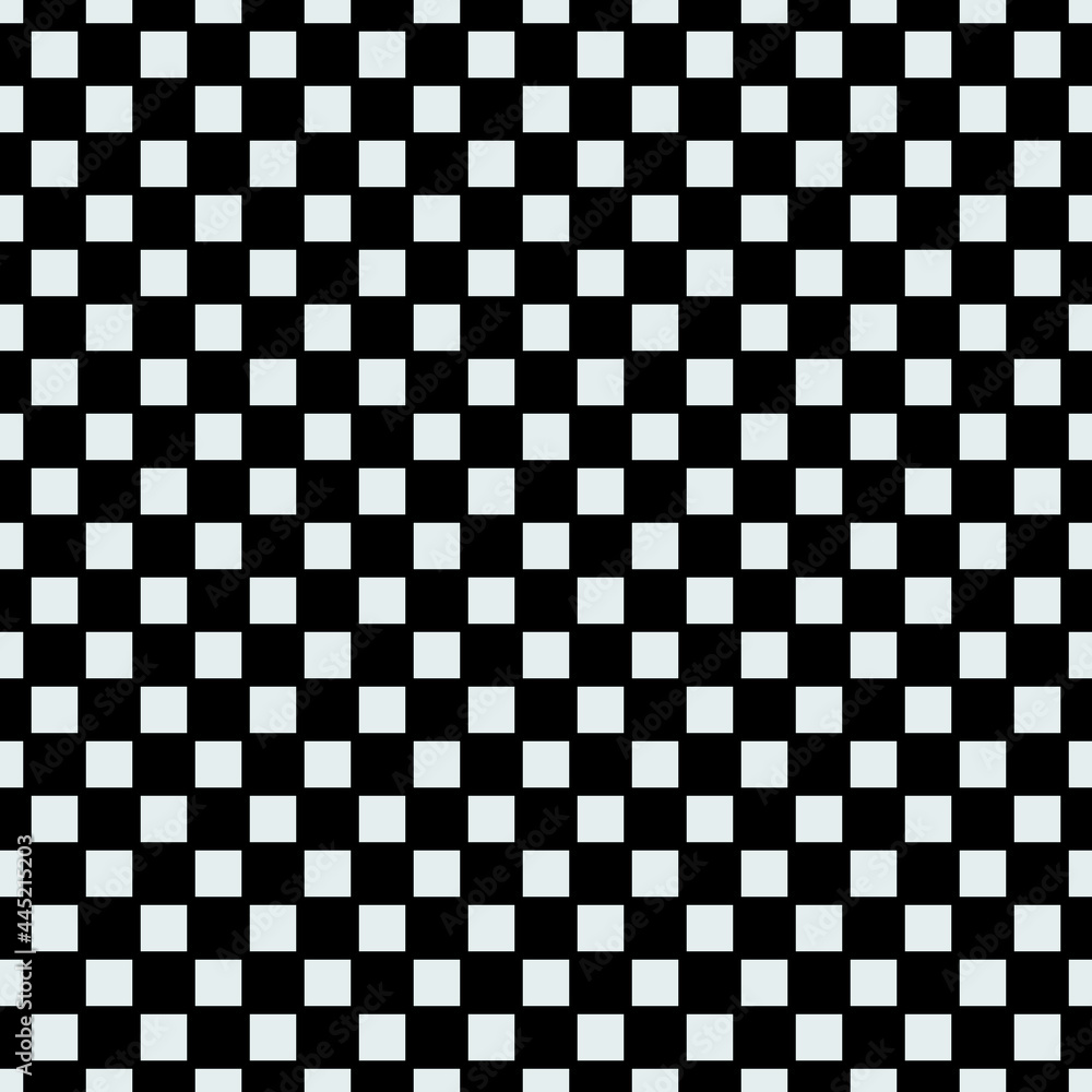 Fototapeta premium 10x10 white squares on black board. Vector checker sample. Monochrome and mosaic squares pattern.