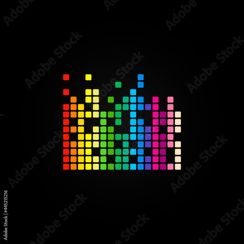 Rainbow equalizer. Vector squares in multicolor.