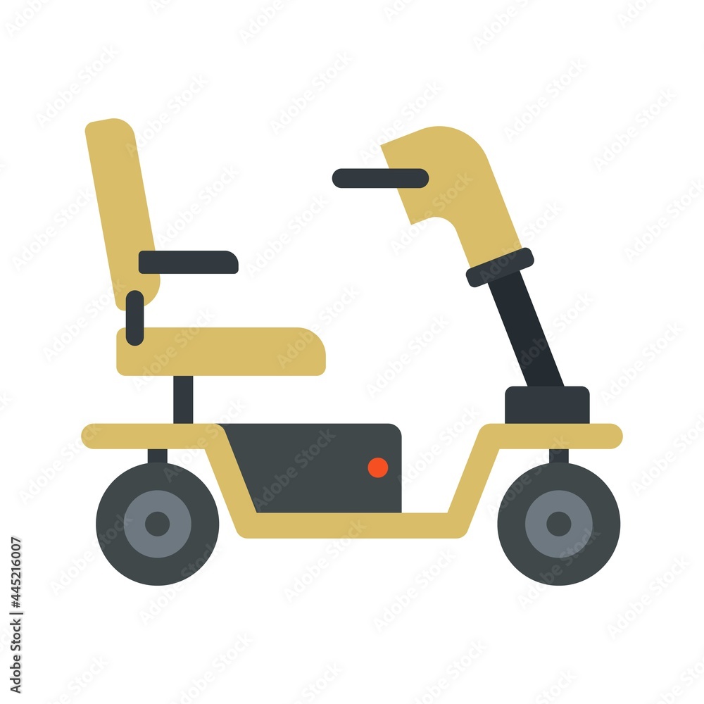 Motorized wheelchair icon flat isolated vector Motorized wheelchair icon flat isolated vector
