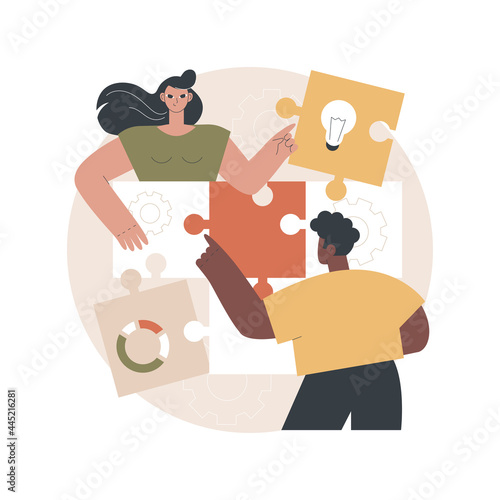 Business solution abstract concept vector illustration. Business support, problem solving, decision making, management sofware suit, B2B IT cloud-based service, target customer abstract metaphor.
