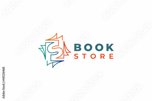 vector book logo design concept, usable logo for education logo,printing,publisher, book store, online curse, web icon logo design template