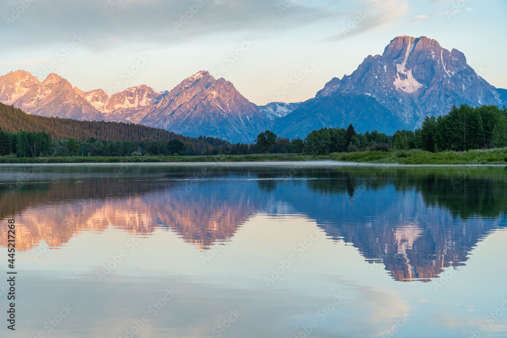 Beautiful Sunrise at Oxbow Bend in Grand Teton National Park