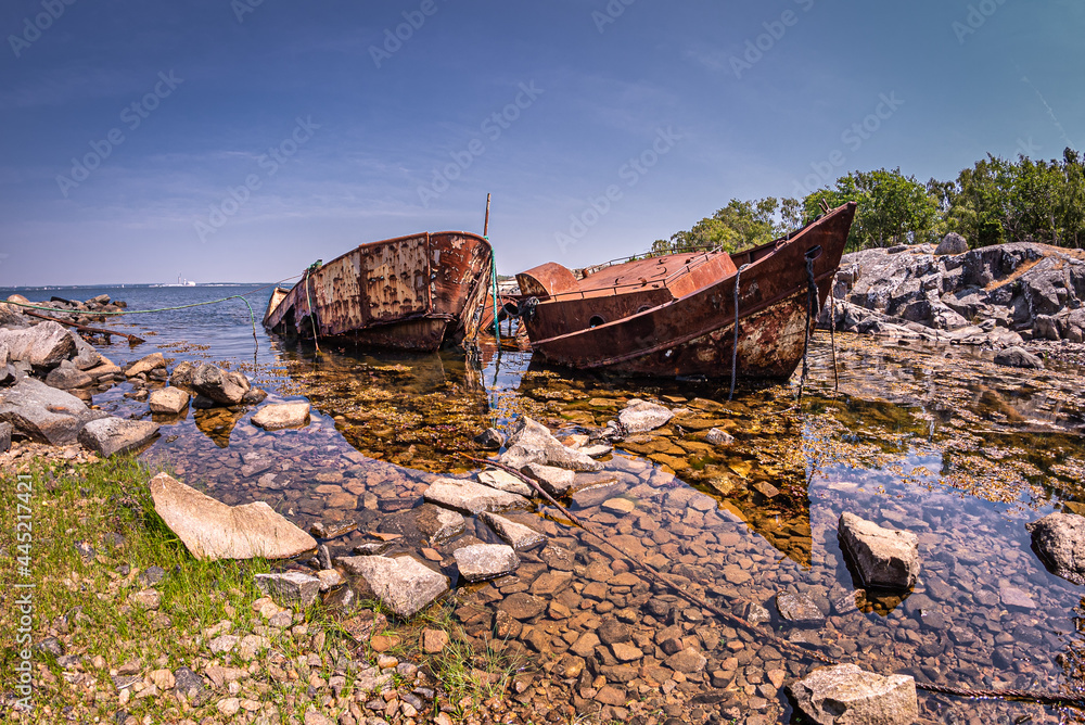 old boat on the beach