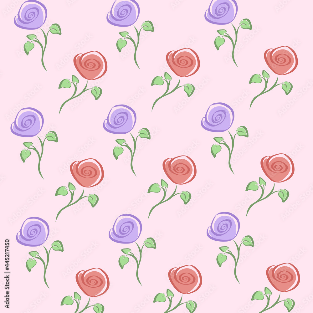 Rose flower patern on pink background Rose flower patern on pink background