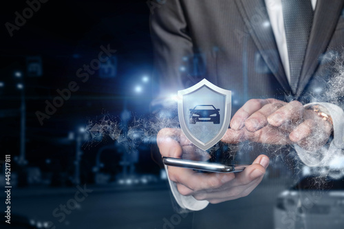 Wallpaper Mural Concept of car insurance with of the internet. Torontodigital.ca