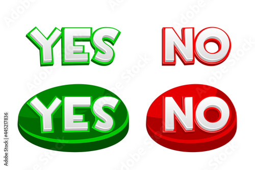 Yes or no buttons, icons for ui games.