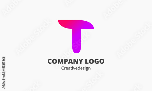 Design letter t unique logo template gradient