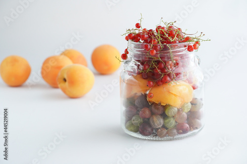Snack in a glass for the fruitarian and vegetarian