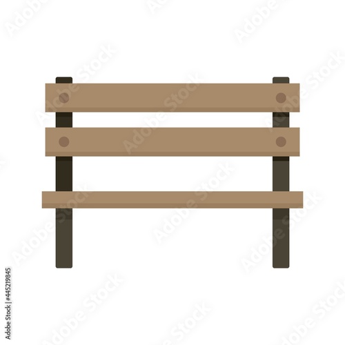 Wooden bench icon flat isolated vector © anatolir