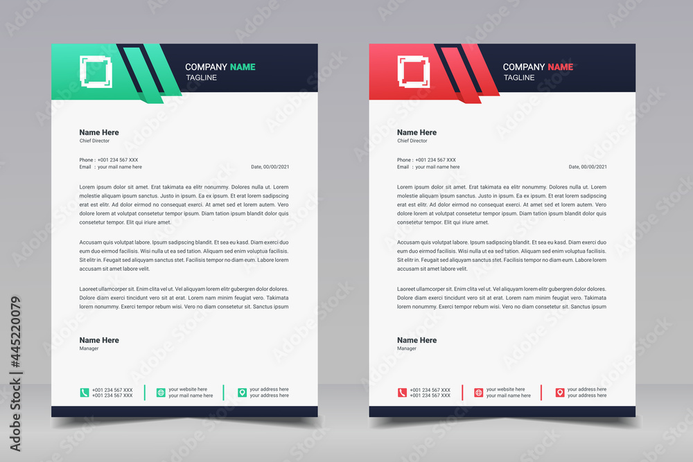 Letterhead design template. Creative, minimalist and clean modern business letterhead template design. Illustration vector