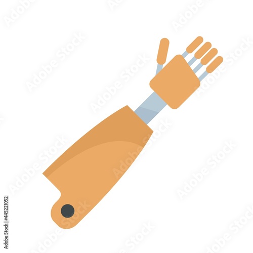 Prosthesis hand icon flat isolated vector
