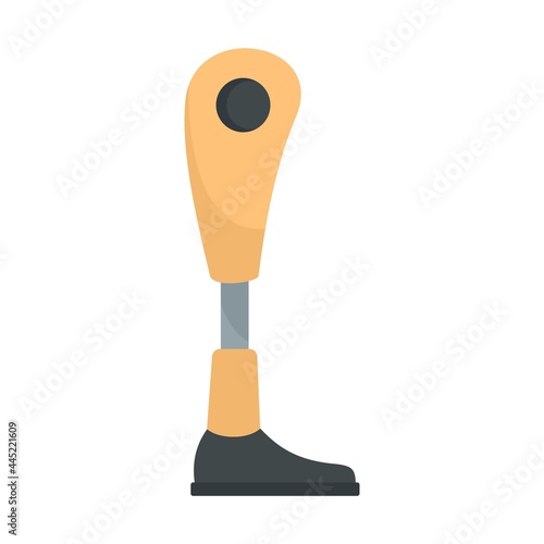 Modern leg prosthesis icon flat isolated vector