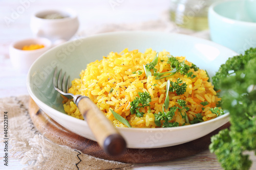 Billede på lærred Spicy rice with carrots