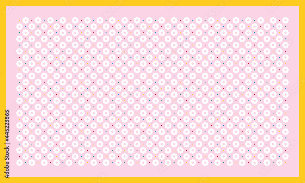Pink Yellow Daisy Flower Pattern