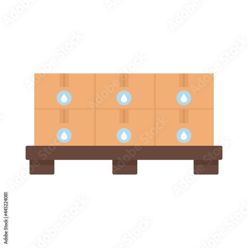 Pallet milk box icon flat isolated vector