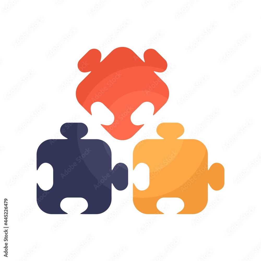Puzzle part icon flat isolated vector