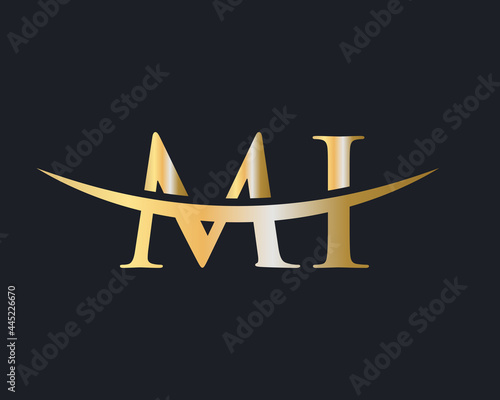 Initial Monogram Letter MI Logo Design Vector. MI logo design