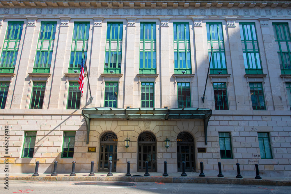 Harold D. Donohue Federal Building U.S. Courthouse at 595 Main Street in Downtown Worcester, Massachusetts MA, USA. 