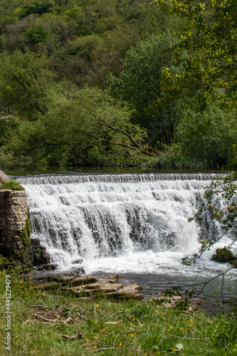 Monsal Dale Weir waterfall in Derbyshire  UK