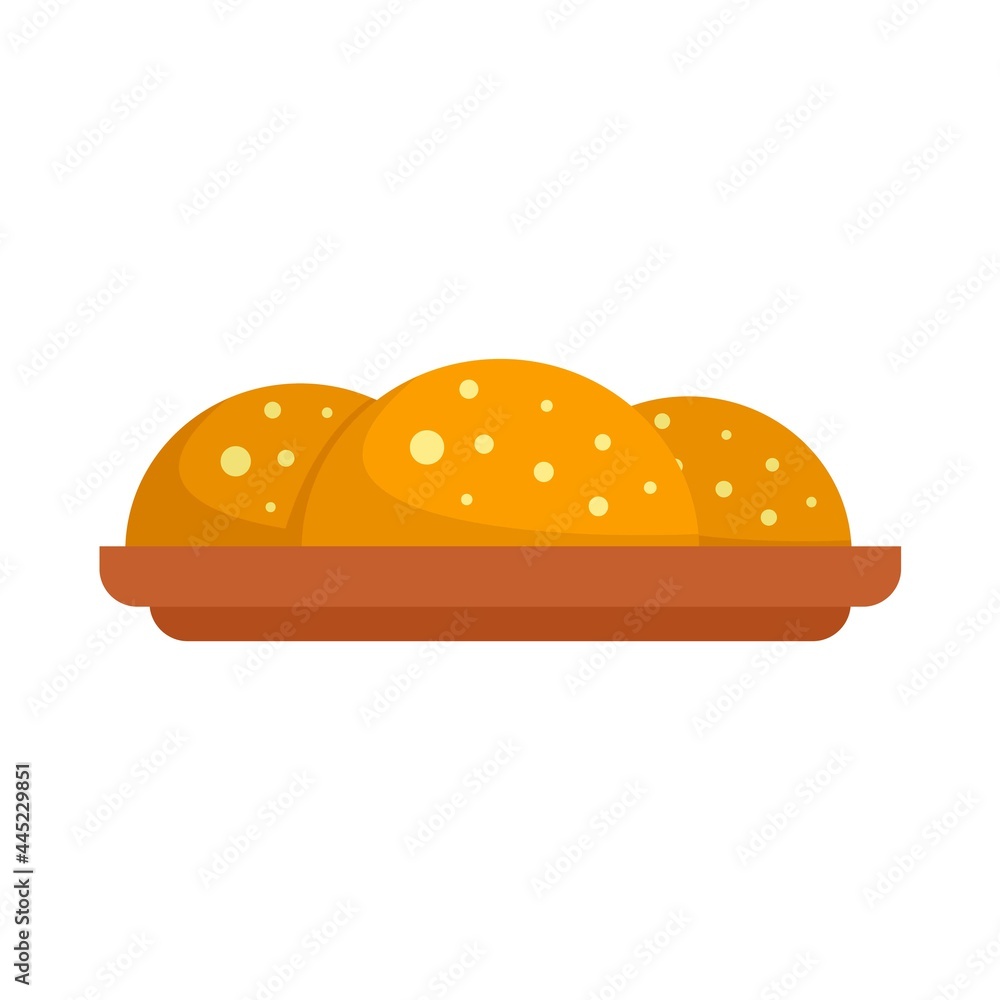Greek bakery icon flat isolated vector Greek bakery icon flat isolated vector