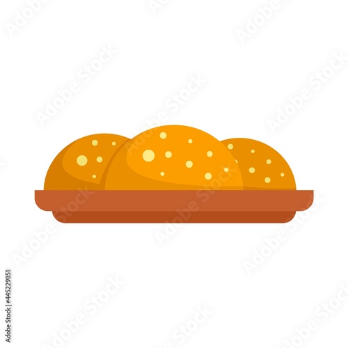 Greek bakery icon flat isolated vector