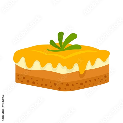 Greek cheesecake icon flat isolated vector