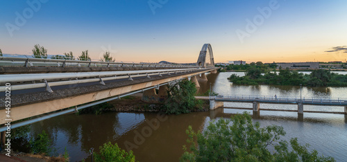 Lusitania bridge over Guadiana river in Merida, Badajoz. Santiago Calatrava architect photo