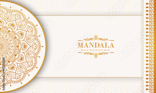 Luxury mandala background with golden arabesque pattern Arabic Islamic east style. Decorative mandala for print, poster, cover, brochure, flyer, banner, and your desired ideas. Mandala for Henna.