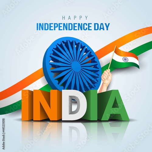 happy independence day India greetings. vector illustration design. photo
