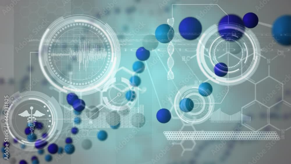 Animation of dna strand spinning and data processing Animation of dna strand spinning and data processing