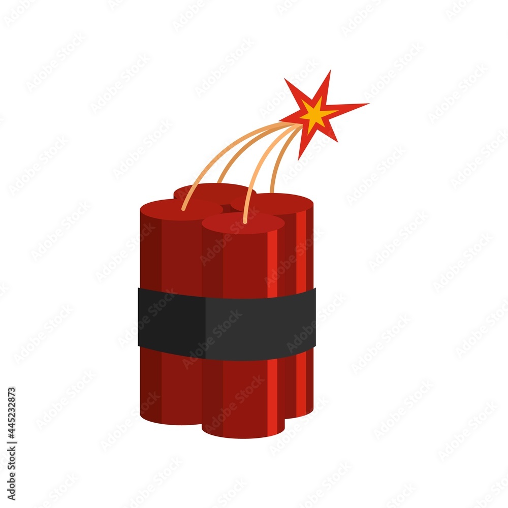 Dynamite icon flat isolated vector Dynamite icon flat isolated vector