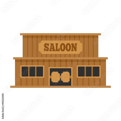 Western saloon icon flat isolated vector