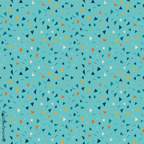 Geometric abstract background. Confetti seamless pattern, vector