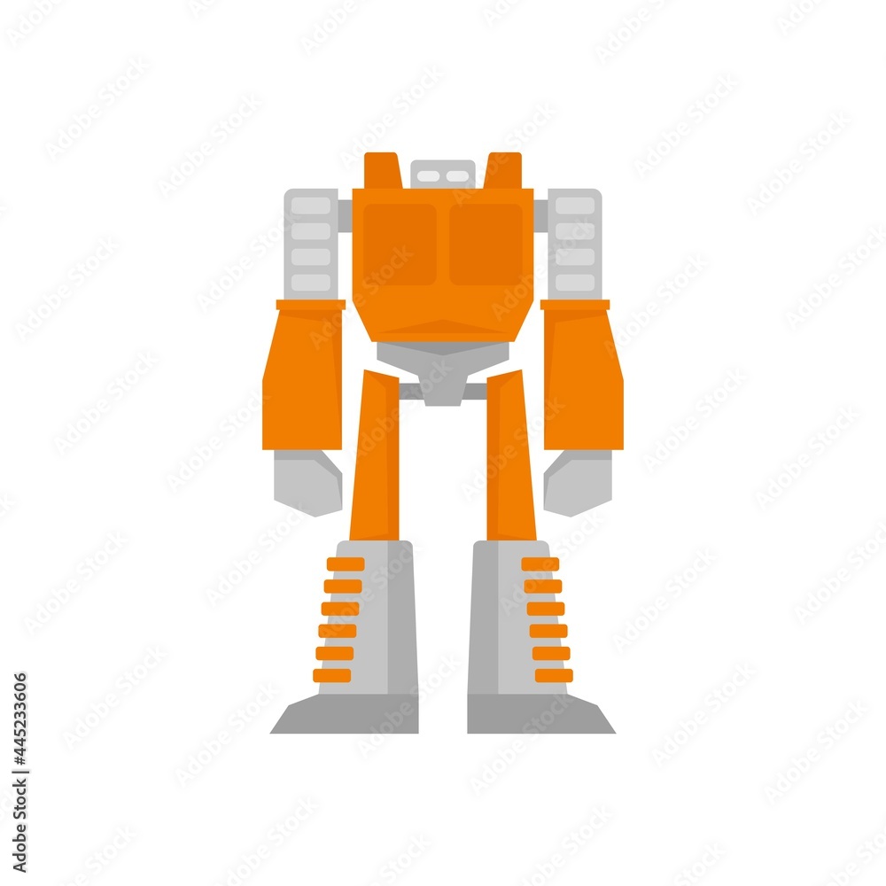 Space robot transformer icon flat isolated vector Space robot transformer icon flat isolated vector