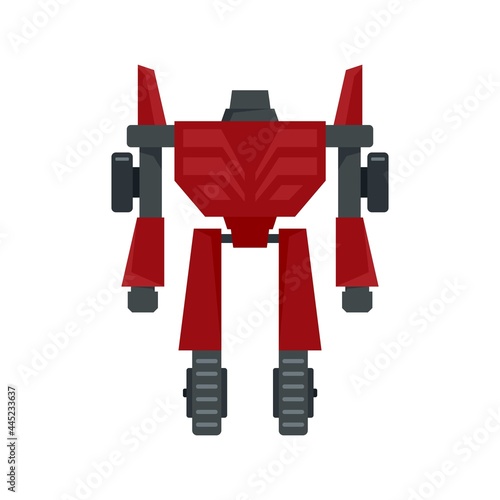 Hero robot transformer icon flat isolated vector