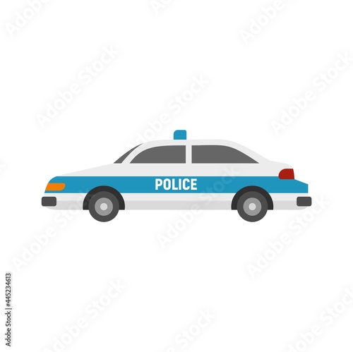Police car icon flat isolated vector
