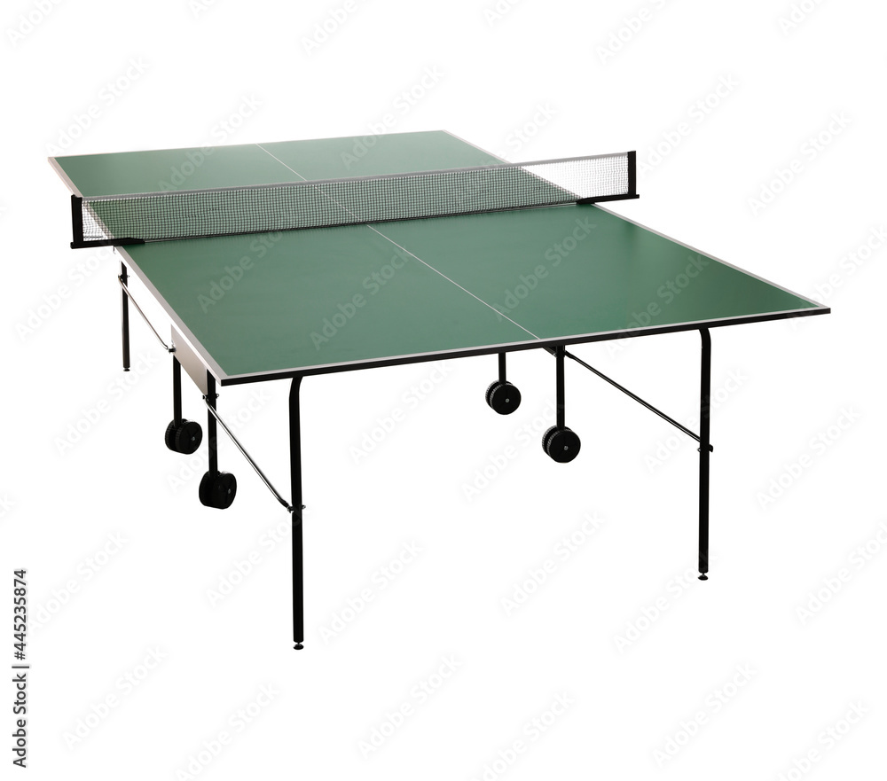 Green ping pong table isolated on white Green ping pong table isolated on white