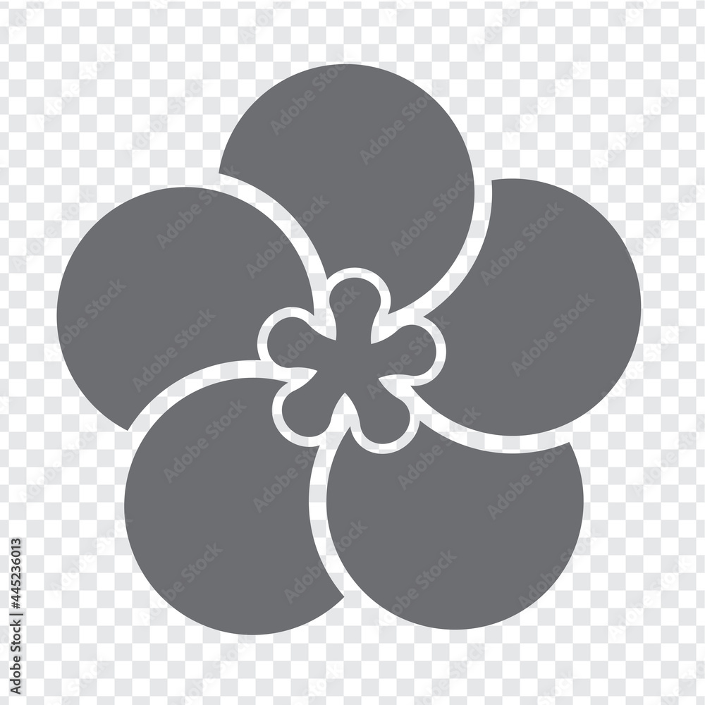 Fototapeta premium Simple icon puzzles in gray. Simple icon puzzle of the five elements and center on transparent background for your web site design, app, UI. EPS10.