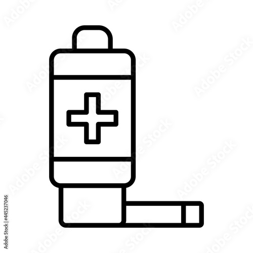Inhaler Vector Line Icon Design