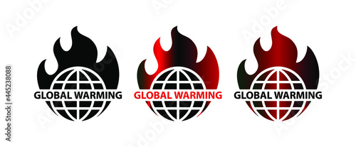 Global warming icon on white background