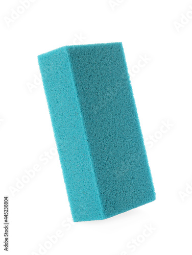 Light blue pumice stone isolated on white. Pedicure tool
