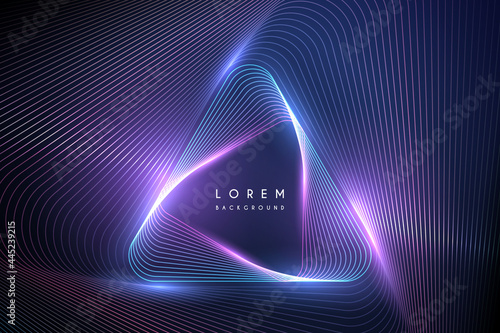 Abstract neon color lines background with glow effect