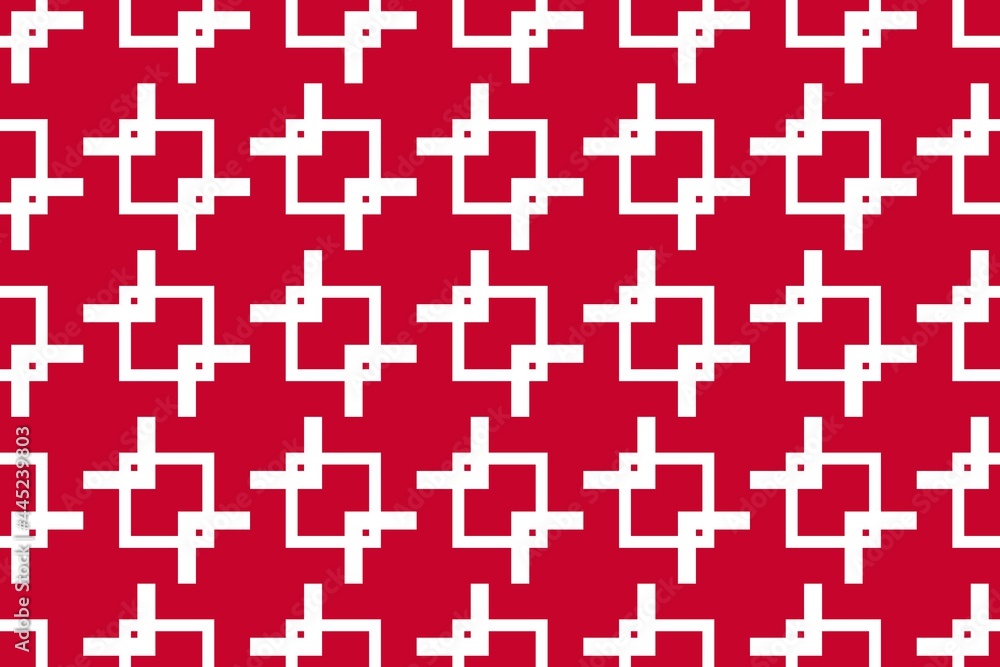 Simple geometric pattern in the colors of the national flag of Denmark