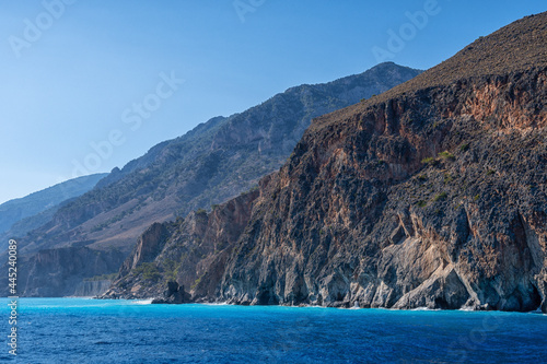 Mountainous coast on the Greek island of Crete