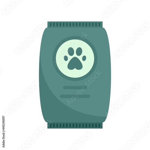Dog food package icon flat isolated vector