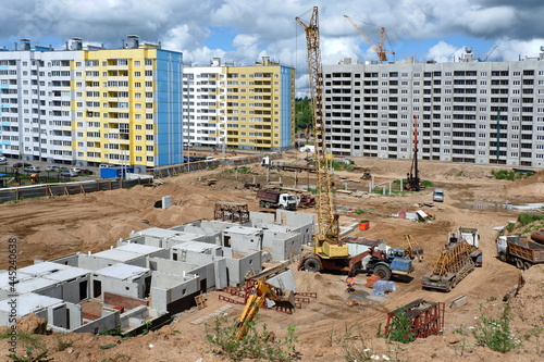 construction site with equipment. construction of a new house © Tatyana