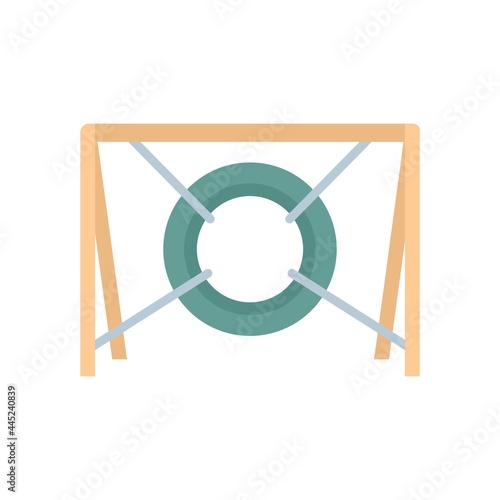 Dog tire obstacle icon flat isolated vector
